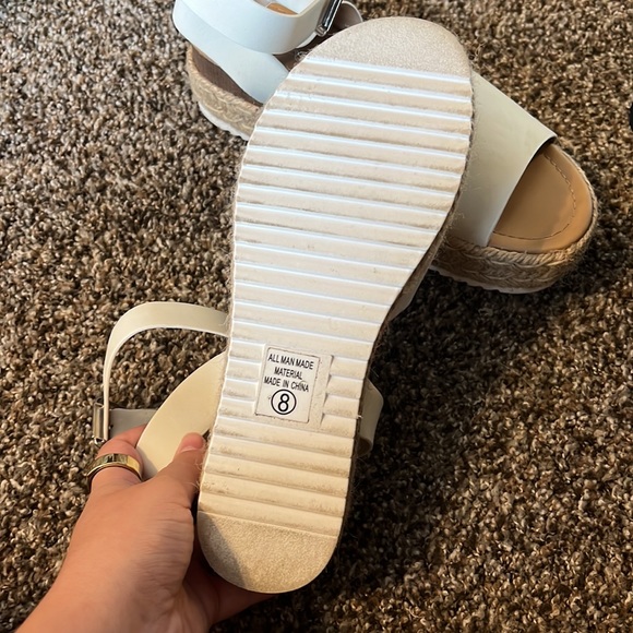 White Platform Ankle Sandals - Picture 3 of 3